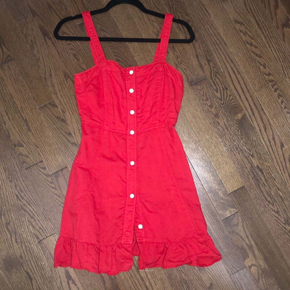 Zara ruffle red dress
